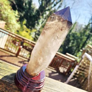 Part Polished/Part Raw Smoky Quartz Tower