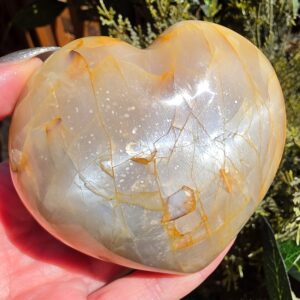 Peach Moonstone Puffy Heart.